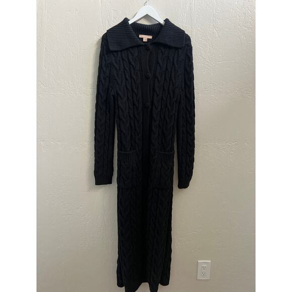 EUC $1995 Brock Collection Black Cashmere Tanya Duster Cardigan Sweater - Picture 2 of 7